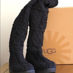 Black Knit UGG boots